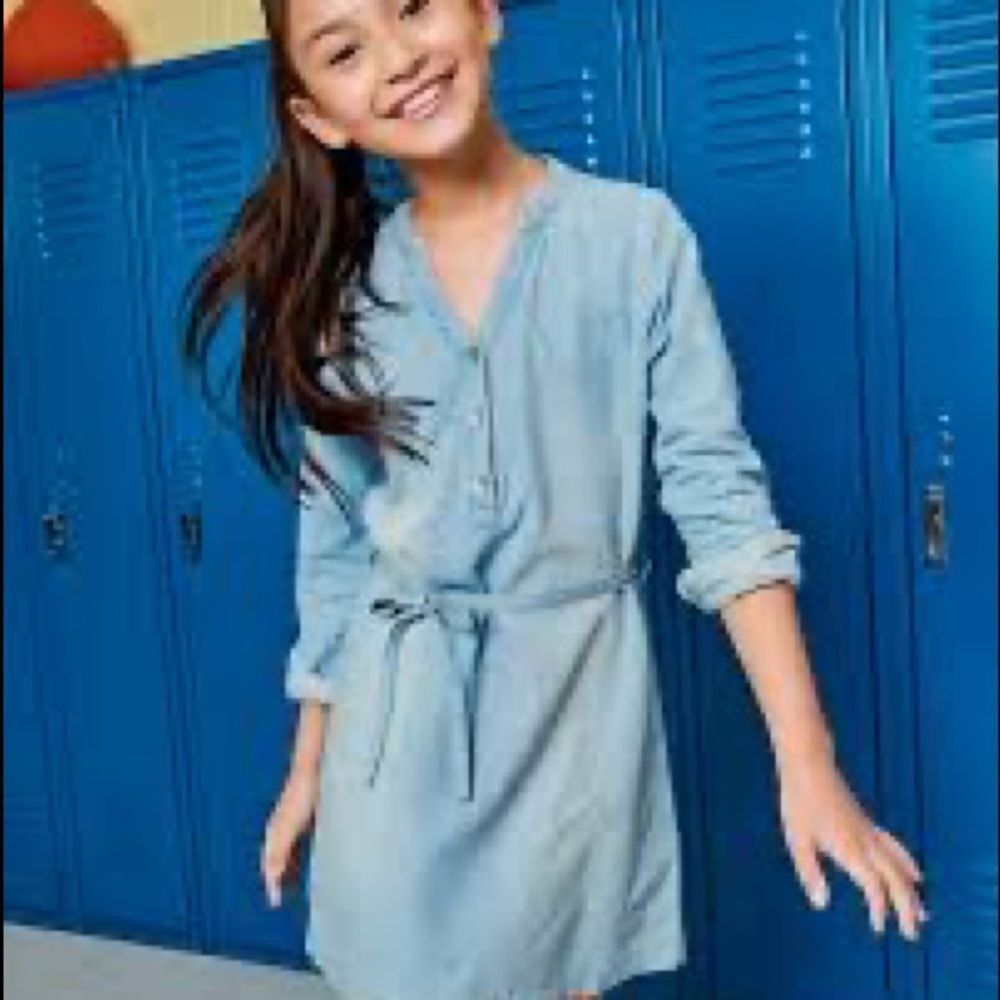 The Children's Place Girls Chambray Shirt Dress Sz 5/6 NWT🏷 so soft! - Picture 2 of 15